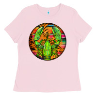 Bubblegum Pink lobster Ladies Tee - BarkalooDesign