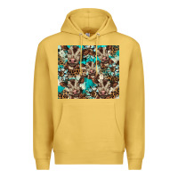 Antique Gold western cowhide sunflower baby cow Premium Hoodie - BarkalooDesign