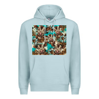 Blue Mist western cowhide sunflower baby cow Premium Hoodie - BarkalooDesign
