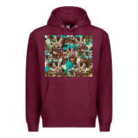 Burgundy western cowhide sunflower baby cow Premium Hoodie - BarkalooDesign