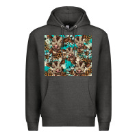 Charcoal Heather western cowhide sunflower baby cow Premium Hoodie - BarkalooDesign