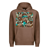 Chestnut western cowhide sunflower baby cow Premium Hoodie - BarkalooDesign