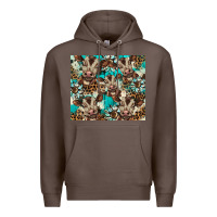 Coffee western cowhide sunflower baby cow Premium Hoodie - BarkalooDesign