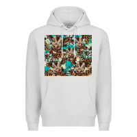 Dove Grey western cowhide sunflower baby cow Premium Hoodie - BarkalooDesign
