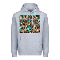 Heather Grey western cowhide sunflower baby cow Premium Hoodie - BarkalooDesign