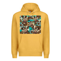 Mustard western cowhide sunflower baby cow Premium Hoodie - BarkalooDesign