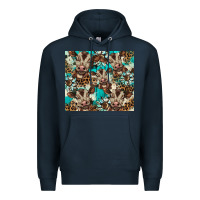 Navy western cowhide sunflower baby cow Premium Hoodie - BarkalooDesign