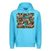 Ocean Blue western cowhide sunflower baby cow Premium Hoodie - BarkalooDesign
