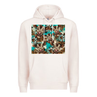 Pale Pink western cowhide sunflower baby cow Premium Hoodie - BarkalooDesign