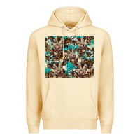 Pina Colada western cowhide sunflower baby cow Premium Hoodie - BarkalooDesign