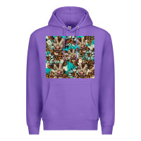 Purple western cowhide sunflower baby cow Premium Hoodie - BarkalooDesign
