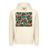 Sandshell western cowhide sunflower baby cow Premium Hoodie - BarkalooDesign