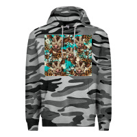 Slate Camo western cowhide sunflower baby cow Premium Hoodie - BarkalooDesign