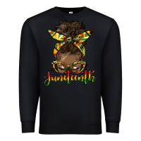 Black juneteenth black woman messy bun Premium Sweatshirt - HRA Design Shop