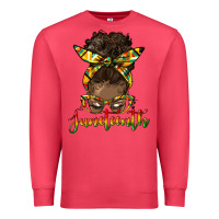 Cardinal juneteenth black woman messy bun Premium Sweatshirt - HRA Design Shop