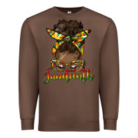 Chestnut juneteenth black woman messy bun Premium Sweatshirt - HRA Design Shop