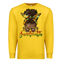 Lemon juneteenth black woman messy bun Premium Sweatshirt - HRA Design Shop