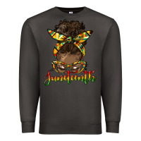 Smoke juneteenth black woman messy bun Premium Sweatshirt - HRA Design Shop