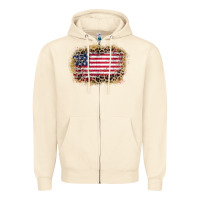 Sandshell america leopard glitter flag Zipper Hoodie - Zillion Design Studio