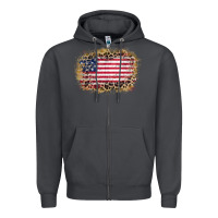 Smoke america leopard glitter flag Zipper Hoodie - Zillion Design Studio