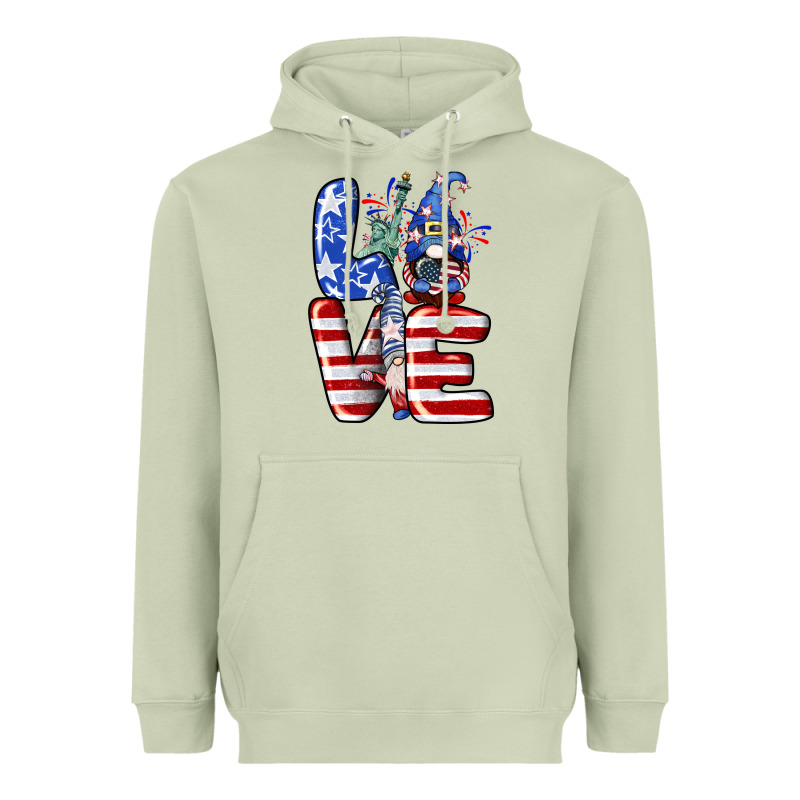Love 4th Of July With Gnomes 4th Of July Heavyweight Hoodie by CowGirlArtShop | Teevron