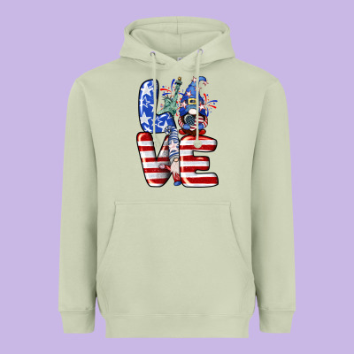 Love 4th Of July With Gnomes 4th Of July Heavyweight Hoodie Designed By Cowgirlartshop