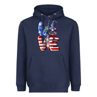 Navy Love 4th of July with gnomes 4th of july Heavyweight Hoodie - CowGirlArtShop
