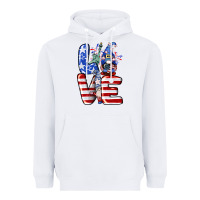 White Love 4th of July with gnomes 4th of july Heavyweight Hoodie - CowGirlArtShop