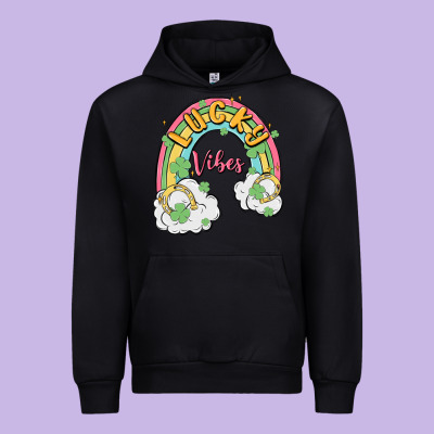Lucky Vibes Urban Hoodie Designed By Maliassmallbusiness