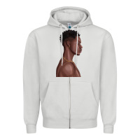 Dove Grey afro black man Zipper Hoodie - texasbilliewilder