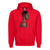 Red afro black man Zipper Hoodie - texasbilliewilder