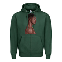 Sports Green afro black man Zipper Hoodie - texasbilliewilder