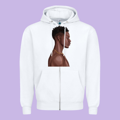 Zipper Hoodie afro black man