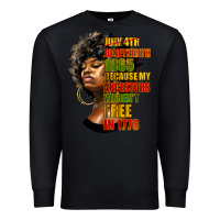 Black juneteenth 1885 because my ancestors weren't free in 1776 black woman Premium Sweatshirt - HRA Design Shop