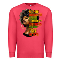 Cardinal juneteenth 1885 because my ancestors weren't free in 1776 black woman Premium Sweatshirt - HRA Design Shop