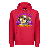 Cardinal doge coin to the moon 80's retro sunset Premium Hoodie - Jasminsmagicworld
