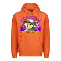 Carrot doge coin to the moon 80's retro sunset Premium Hoodie - Jasminsmagicworld