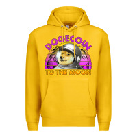 Lemon doge coin to the moon 80's retro sunset Premium Hoodie - Jasminsmagicworld