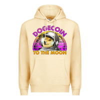 Pina Colada doge coin to the moon 80's retro sunset Premium Hoodie - Jasminsmagicworld