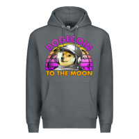 Rock doge coin to the moon 80's retro sunset Premium Hoodie - Jasminsmagicworld