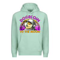 Seafoam doge coin to the moon 80's retro sunset Premium Hoodie - Jasminsmagicworld