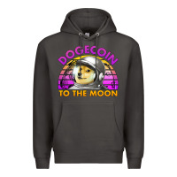 Smoke doge coin to the moon 80's retro sunset Premium Hoodie - Jasminsmagicworld