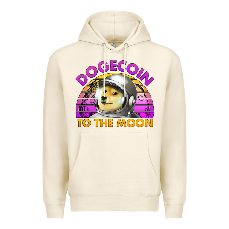 Doge Coin To The Moon 80's Retro Sunset Premium Hoodie by Jasminsmagicworld | Teevron