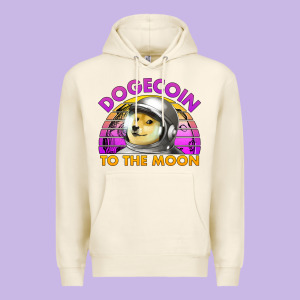 Doge Coin To The Moon 80's Retro Sunset Premium Hoodie Designed By Jasminsmagicworld