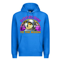 True Royal doge coin to the moon 80's retro sunset Premium Hoodie - Jasminsmagicworld