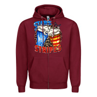 Burgundy stars and stripes beer Zipper Hoodie - Zillion Design Studio