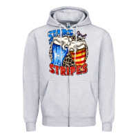 Heather Grey stars and stripes beer Zipper Hoodie - Zillion Design Studio