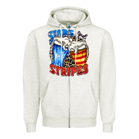 Oatmeal Heather stars and stripes beer Zipper Hoodie - Zillion Design Studio