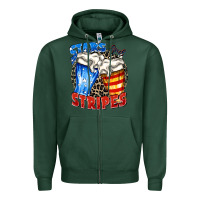 Sports Green stars and stripes beer Zipper Hoodie - Zillion Design Studio