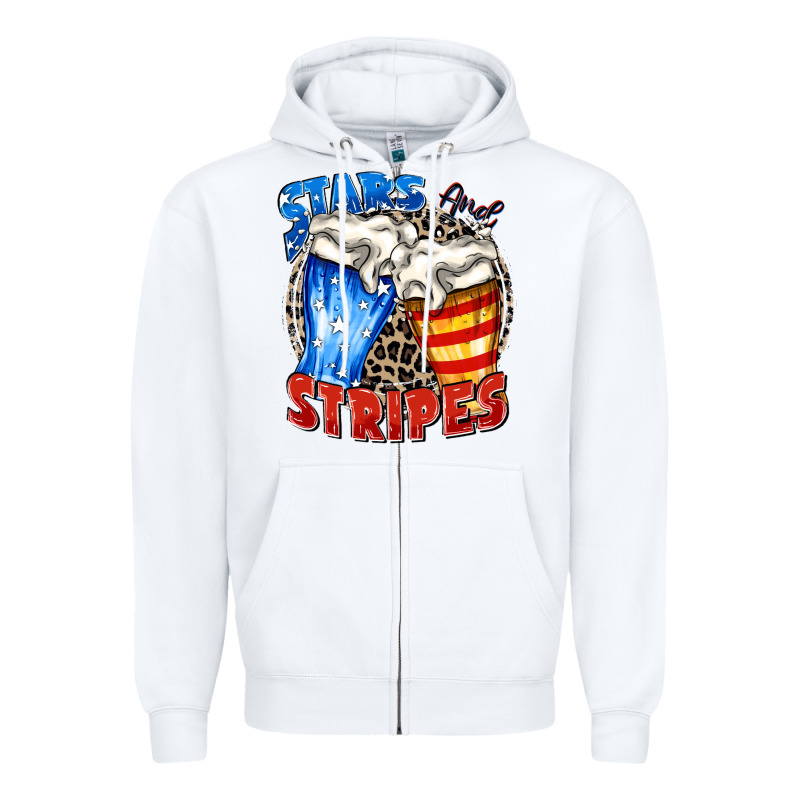 Stars And Stripes Beer Zipper Hoodie by Zillion Design Studio | Teevron